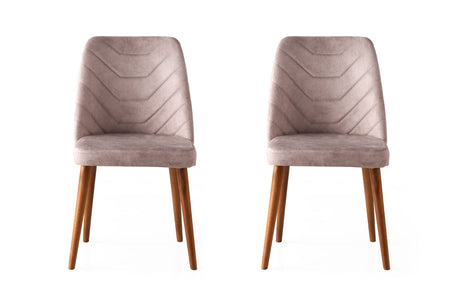 Set 2 scaune Dallas 555 V2, Nuc - Bej, 50x49x90 cm