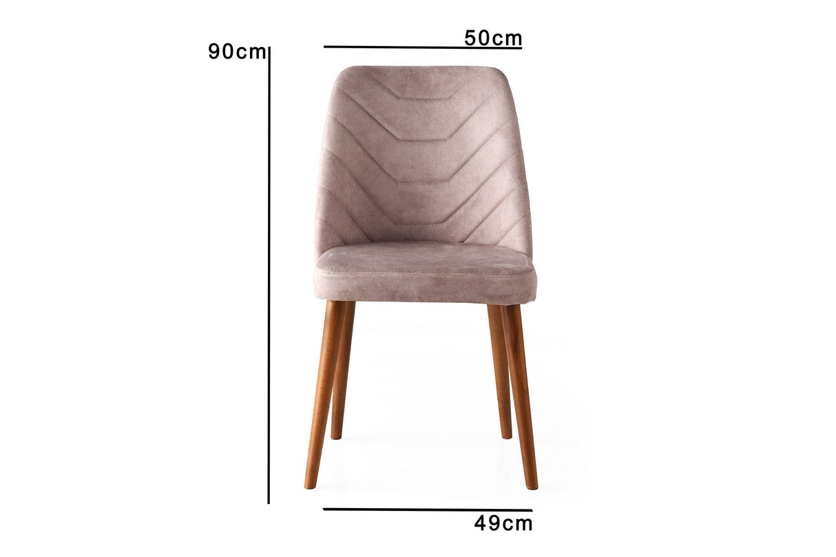 Set 2 scaune Dallas 555 V2, Nuc - Bej, 50x49x90 cm