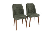 Set 2 scaune Dallas 558 V2, Nuc - Dark green, 50x49x90 cm