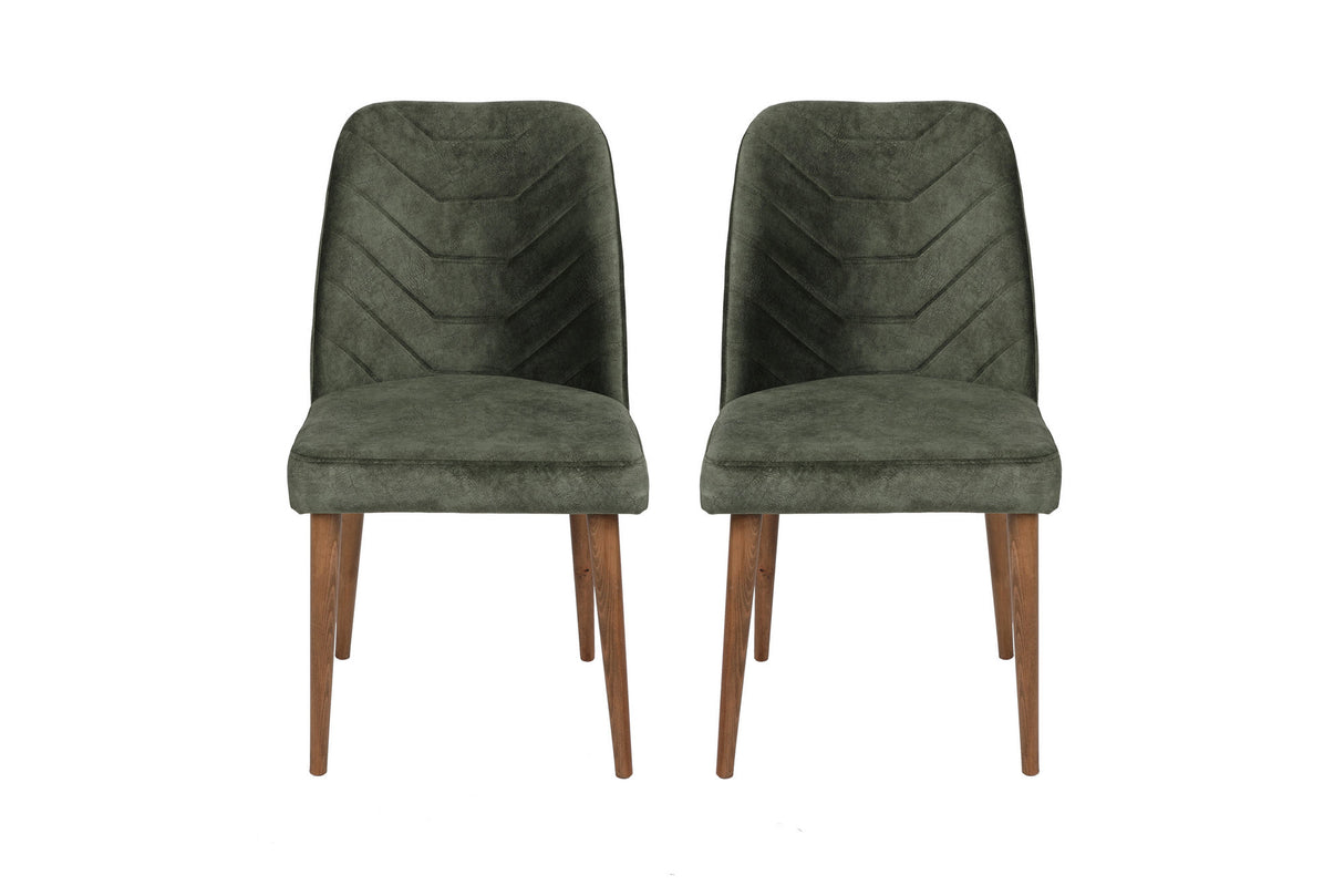 Set 2 scaune Dallas 558 V2, Nuc - Dark green, 50x49x90 cm