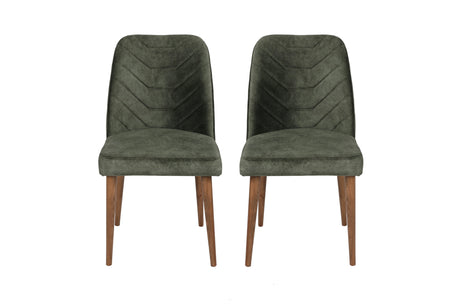 Set 2 scaune Dallas 558 V2, Nuc - Dark green, 50x49x90 cm