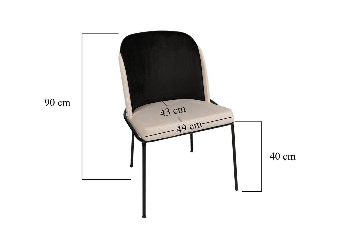 Set 2 scaune Dore 145 V2, Negru - Crem, 54x55x86 cm, SKU 974NMB1195, imagine 10
