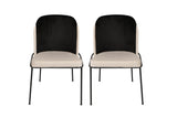 Set 2 scaune Dore 145 V2, Negru - Crem, 54x55x86 cm