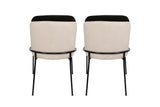 Set 2 scaune Dore 145 V2, Negru - Crem, 54x55x86 cm