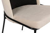 Set 2 scaune Dore 145 V2, Negru - Crem, 54x55x86 cm