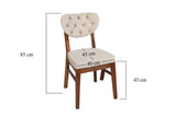 Set 2 scaune Elma 760 V2, Nuc - Bej, 42x44x86 cm