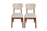 Set 2 scaune Elma 760 V2, Nuc - Bej, 42x44x86 cm