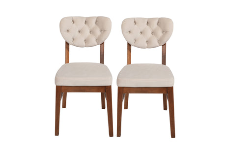 Set 2 scaune Elma 760 V2, Nuc - Bej, 42x44x86 cm