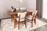 Set 2 scaune Elma 760 V2, Nuc - Bej, 42x44x86 cm