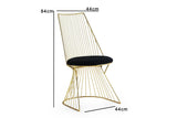Set 2 scaune Kugu 262 V2, Auriu - Negru, 44x44x84 cm