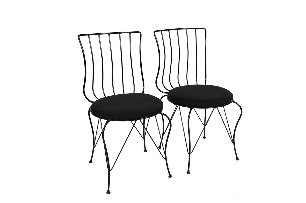 Set 2 scaune Lale 172, Negru, 44x44x84 cm