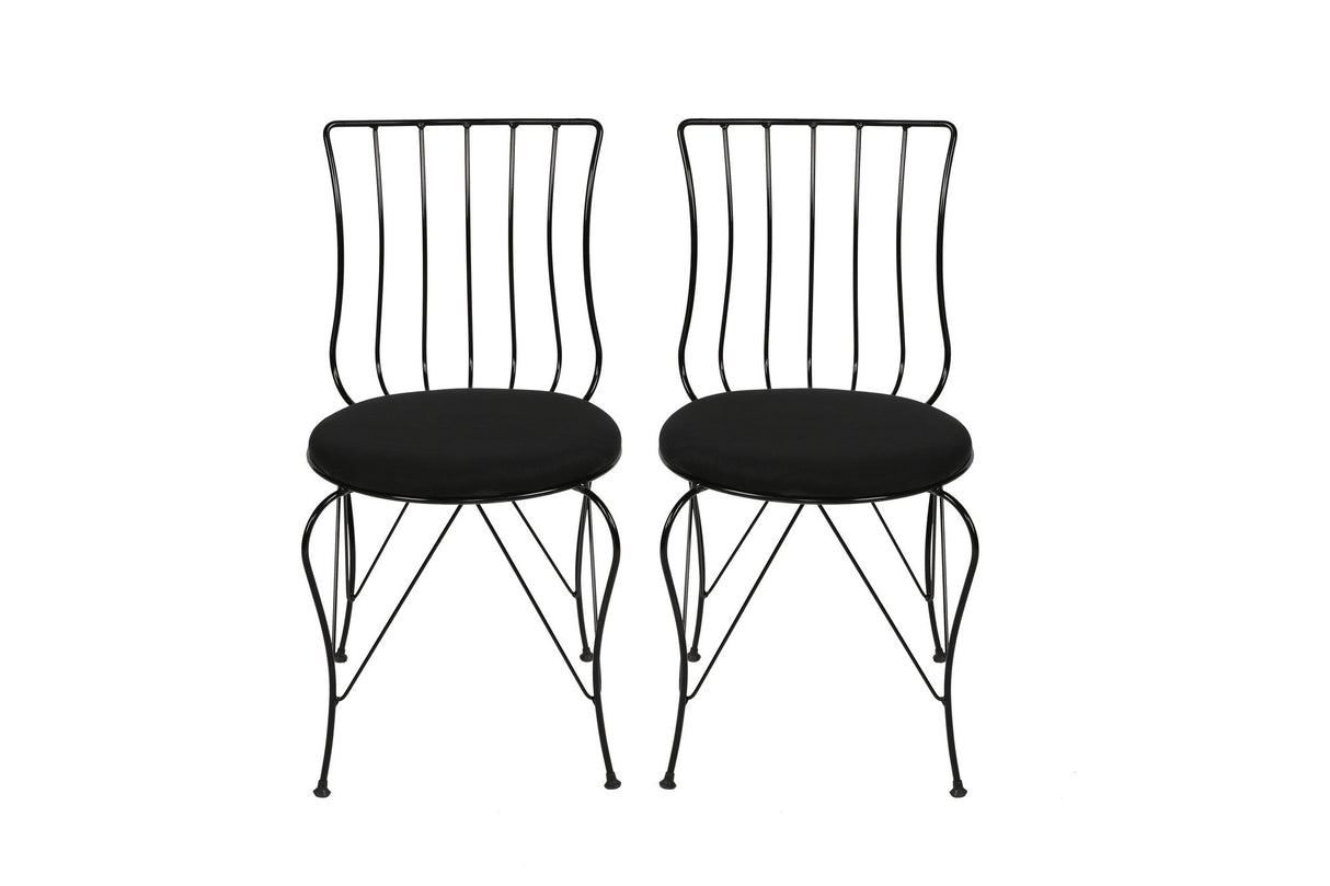 Set 2 scaune Lale 172, Negru, 44x44x84 cm