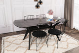 Set 2 scaune Lale 172, Negru, 44x44x84 cm