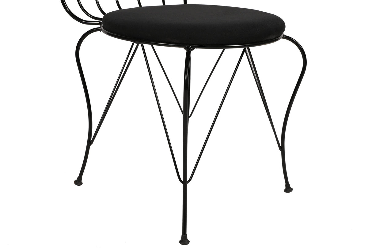 Set 2 scaune Lale 172, Negru, 44x44x84 cm