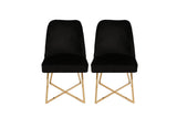 Set 2 scaune Madrid 911 V2, Auriu - Negru, 50x49x90 cm