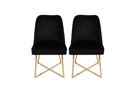 Set 2 scaune Madrid 911 V2, Auriu - Negru, 50x49x90 cm