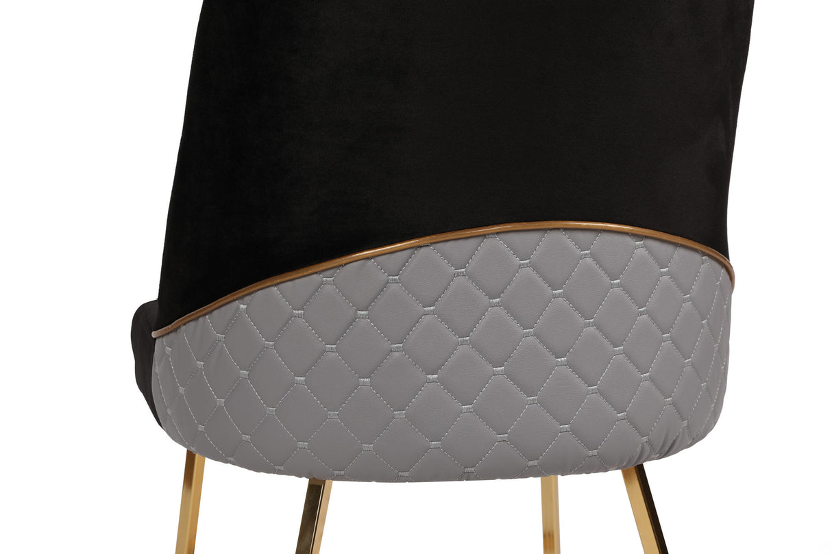 Set 2 scaune Madrid 911 V2, Auriu - Negru, 50x49x90 cm