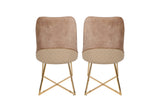 Set 2 scaune Madrid 913 V2, Auriu - Maro, 50x49x90 cm