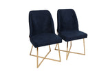 Set 2 scaune Madrid 908 V2, Auriu - Albastru închis, 50x49x90 cm