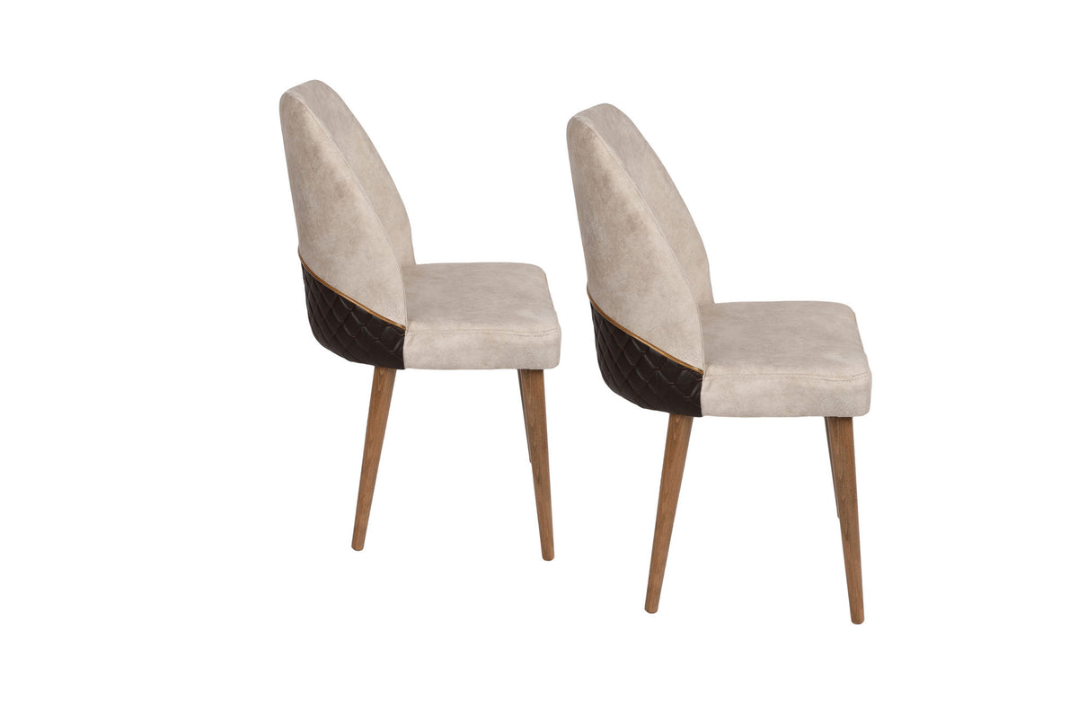 Set 2 scaune Nova 071 V2, Crem - Nuc, 50x49x90 cm, SKU 974NMB1205, imagine 3