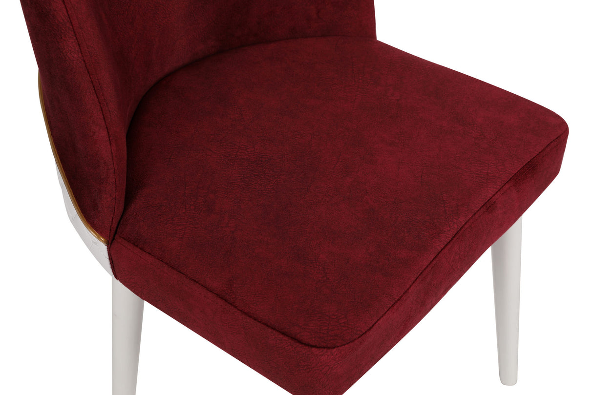 Set 2 scaune Nova 081 V2, Bordo - Alb, 50x49x90 cm