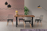 Set 2 scaune Trend 270 V2, Negru - Nuc, 43x39x82 cm