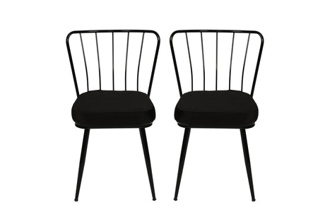 Set 2 scaune Yıldız 943 V2, Negru, 43x42x82 cm