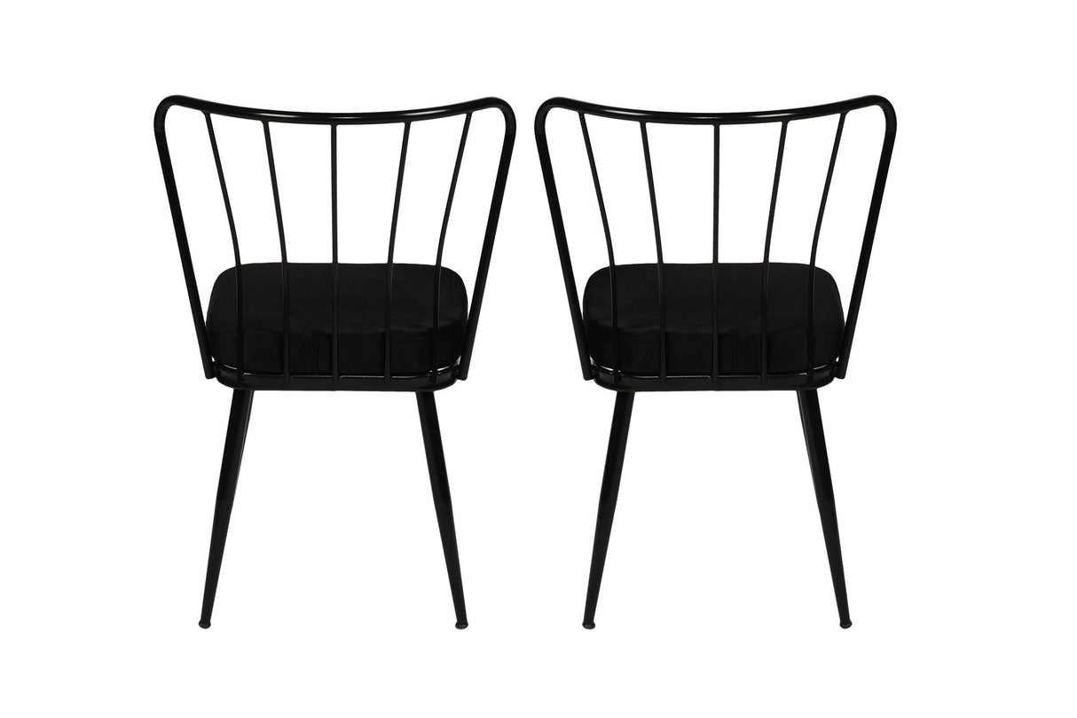 Set 2 scaune Yıldız 943 V2, Negru, 43x42x82 cm
