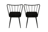 Set 2 scaune Yıldız 943 V2, Negru, 43x42x82 cm