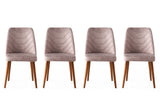 Set 4 scaune Dallas 555 V4, Nuc - Bej, 50x49x90 cm