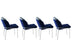 Set 4 scaune Dore 182 V4, Albastru închis - Alb, 54x55x86 cm, SKU 974NMB1214, imagine 1