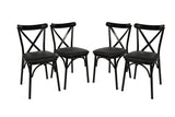 Set 4 scaune Ekol 1331 V4, Negru, 42x40x81 cm