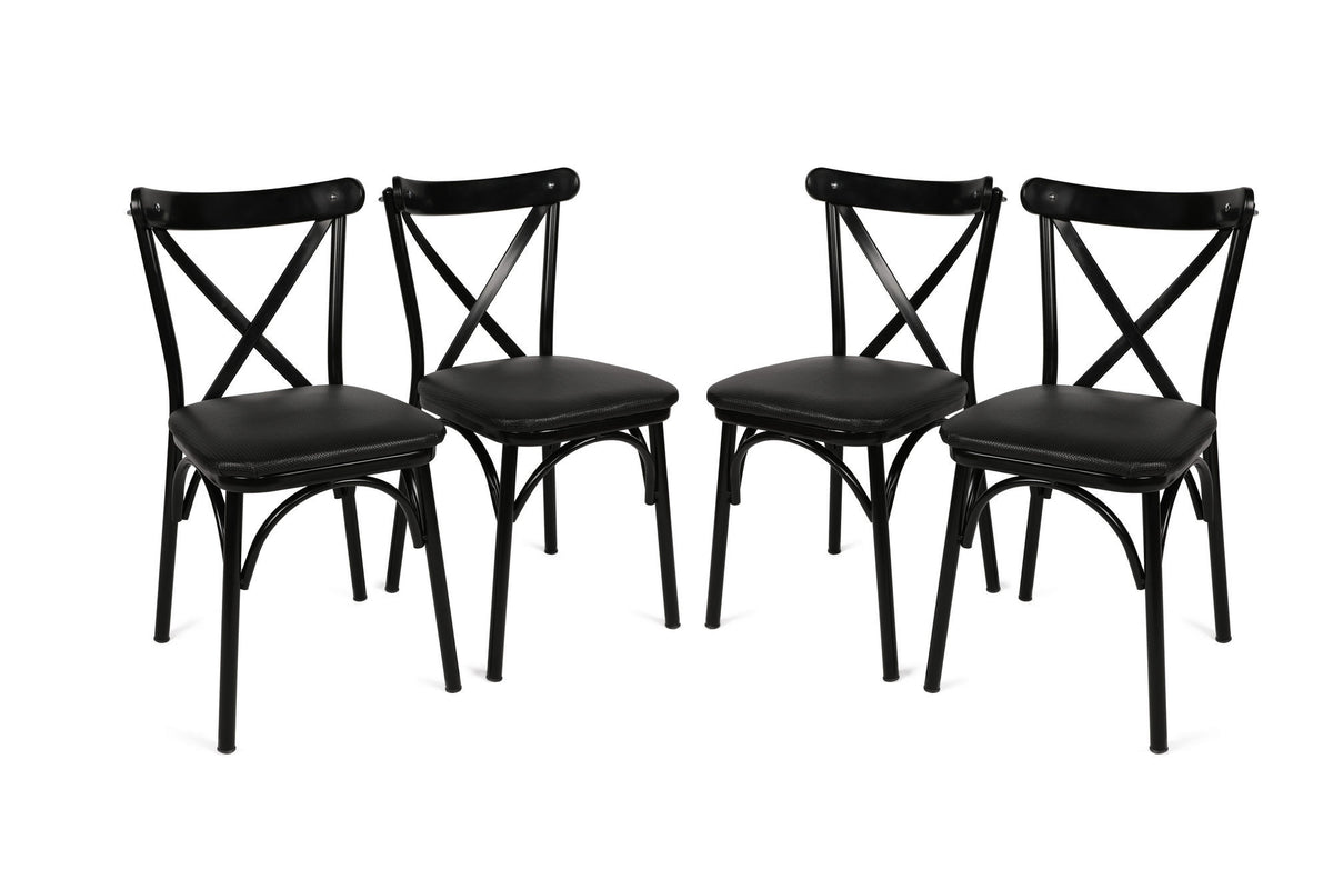 Set 4 scaune Ekol 1331 V4, Negru, 42x40x81 cm, SKU 974NMB1215, imagine 1