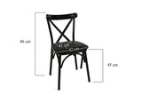 Set 4 scaune Ekol 1331 V4, Negru, 42x40x81 cm