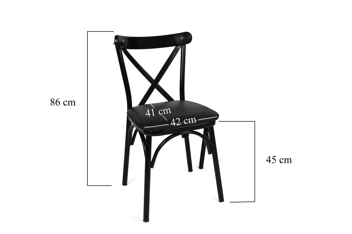 Set 4 scaune Ekol 1331 V4, Negru, 42x40x81 cm, SKU 974NMB1215, imagine 10
