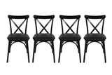 Set 4 scaune Ekol 1331 V4, Negru, 42x40x81 cm