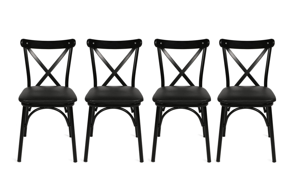 Set 4 scaune Ekol 1331 V4, Negru, 42x40x81 cm, SKU 974NMB1215, imagine 4