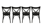 Set 4 scaune Ekol 1331 V4, Negru, 42x40x81 cm