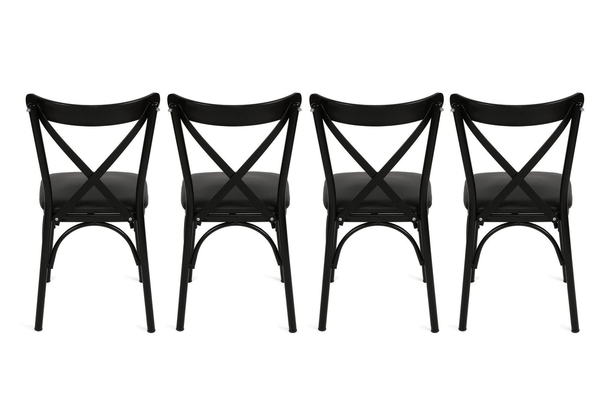 Set 4 scaune Ekol 1331 V4, Negru, 42x40x81 cm, SKU 974NMB1215, imagine 5