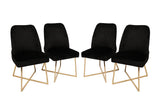 Set 4 scaune Madrid 911 V4, Auriu - Negru, 50x49x90 cm