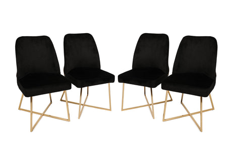Set 4 scaune Madrid 911 V4, Auriu - Negru, 50x49x90 cm
