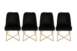 Set 4 scaune Madrid 911 V4, Auriu - Negru, 50x49x90 cm