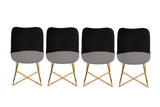 Set 4 scaune Madrid 911 V4, Auriu - Negru, 50x49x90 cm