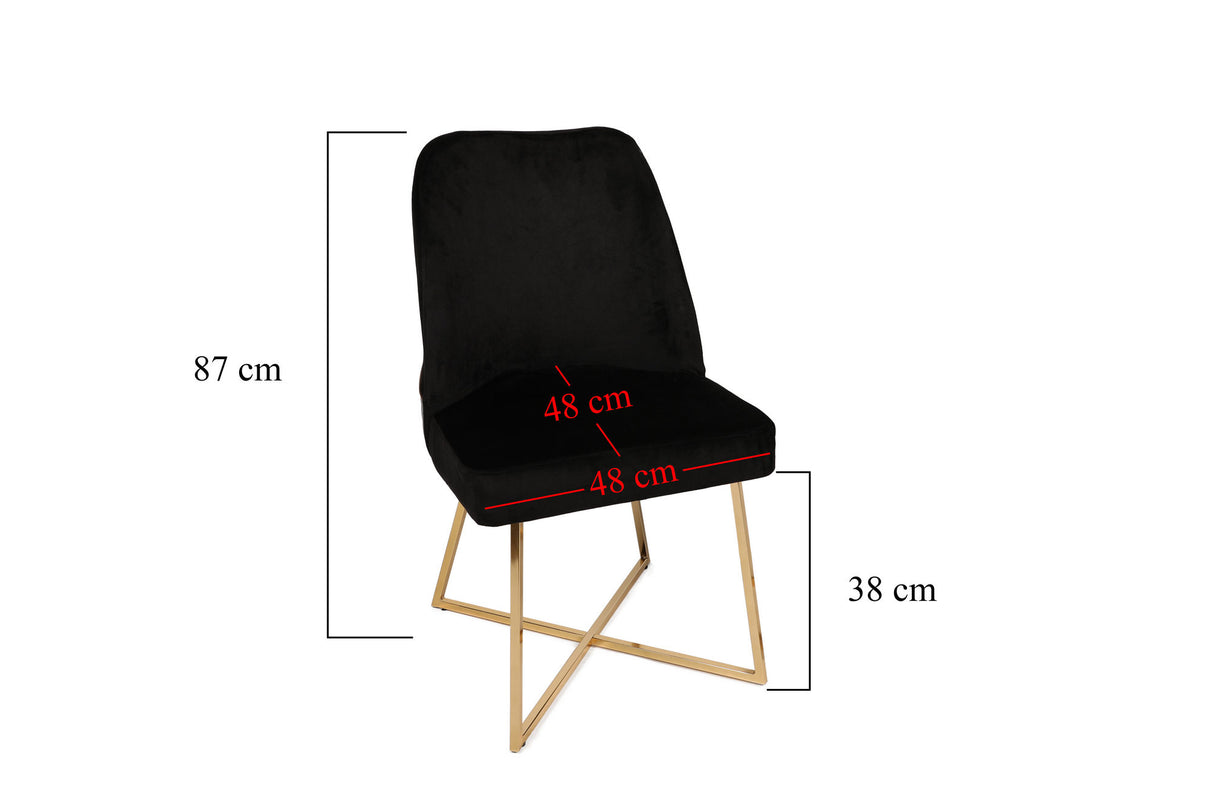 Set 4 scaune Madrid 911 V4, Auriu - Negru, 50x49x90 cm
