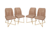 Set 4 scaune Madrid 913 V4, Auriu - Maro, 50x49x90 cm