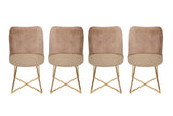 Set 4 scaune Madrid 913 V4, Auriu - Maro, 50x49x90 cm