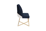 Set 4 scaune Madrid 908 V4, Auriu - Albastru închis, 50x49x90 cm
