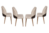 Set 4 scaune Nova 071 V4, Crem - Nuc, 50x49x90 cm