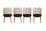 Set 4 scaune Nova 071 V4, Crem - Nuc, 50x49x90 cm