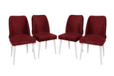 Set 4 scaune Nova 081 V4, Bordo - Alb, 50x49x90 cm
